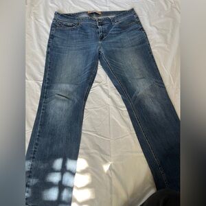 Men’s Classic Straight Fit Denim Blue Jeans 38x32